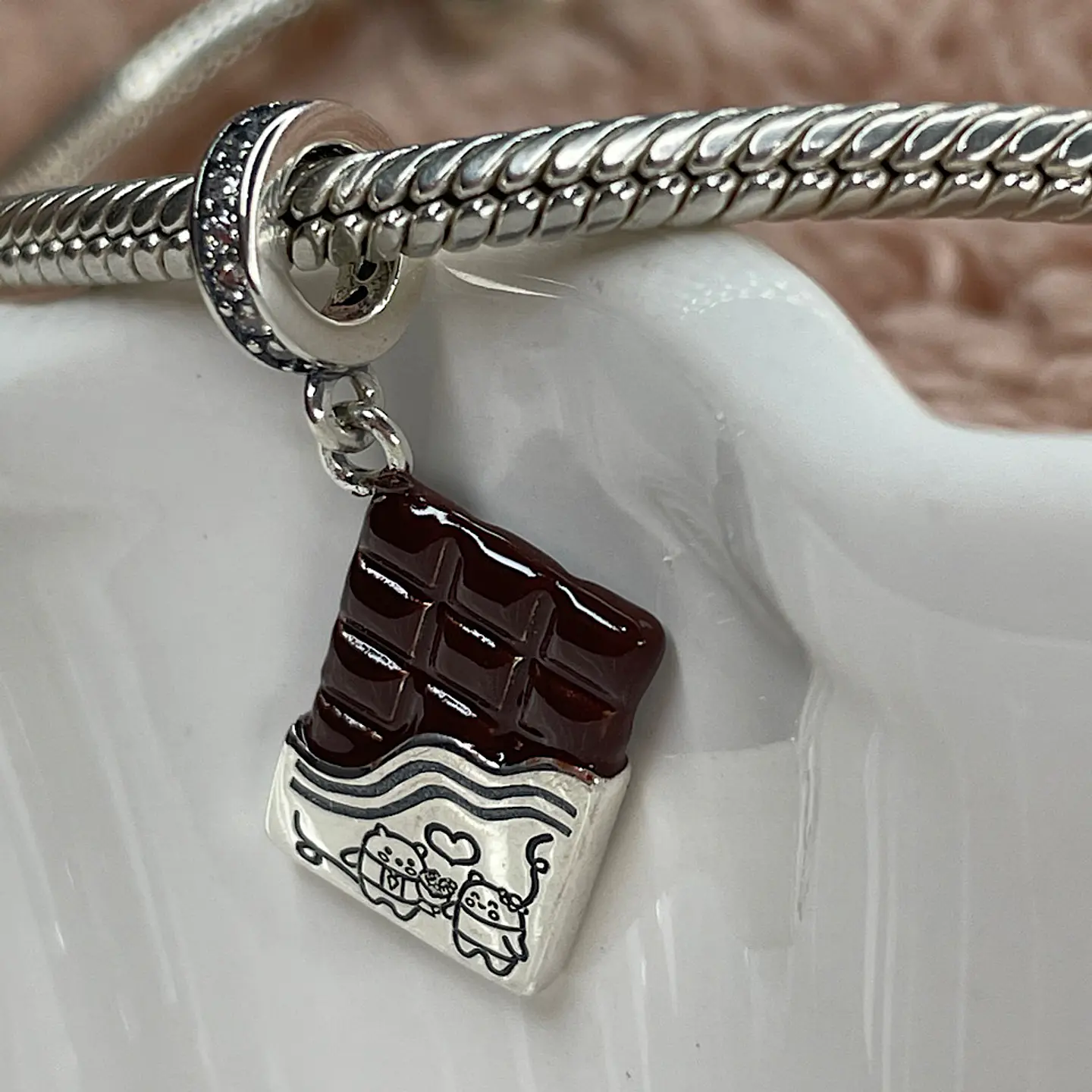 Charm Barra de Chocolate Plata 925 2
