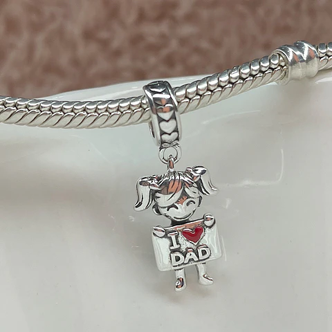 Charm Niña Te Amo Papá Plata 925