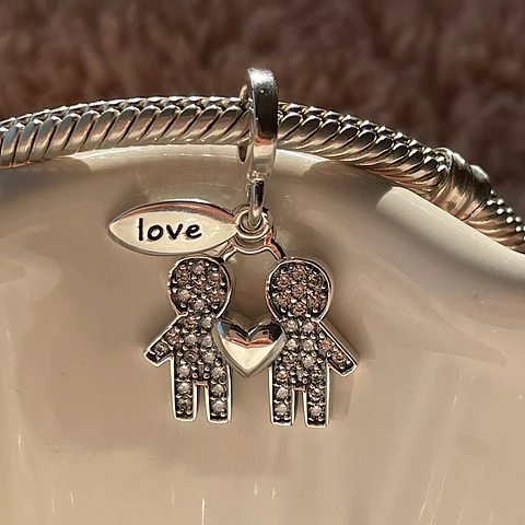 Charm Pareja Hombres Plata 925