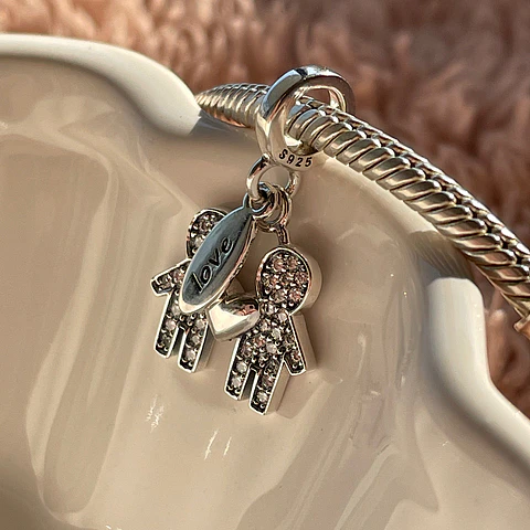 Charm Pareja Hombres Plata 925