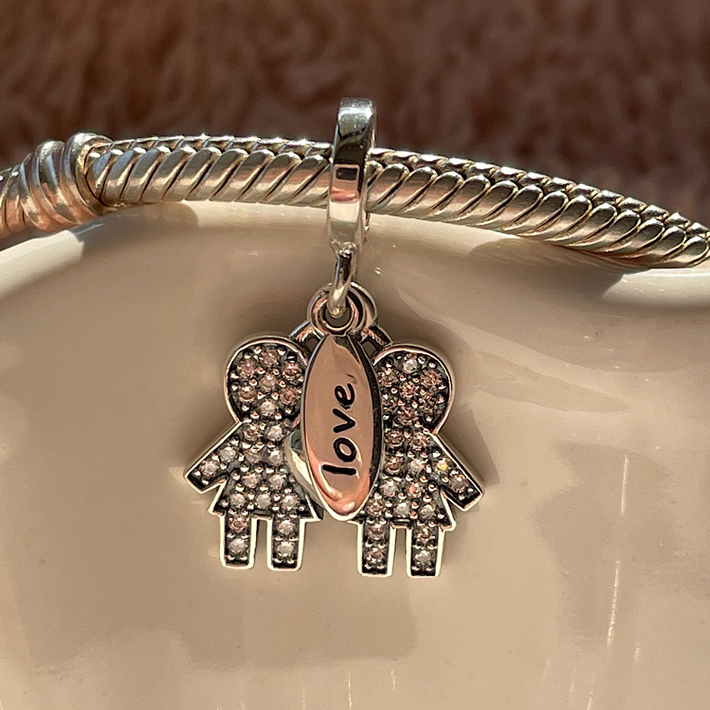 Charm Pareja Mujeres, Plata 925