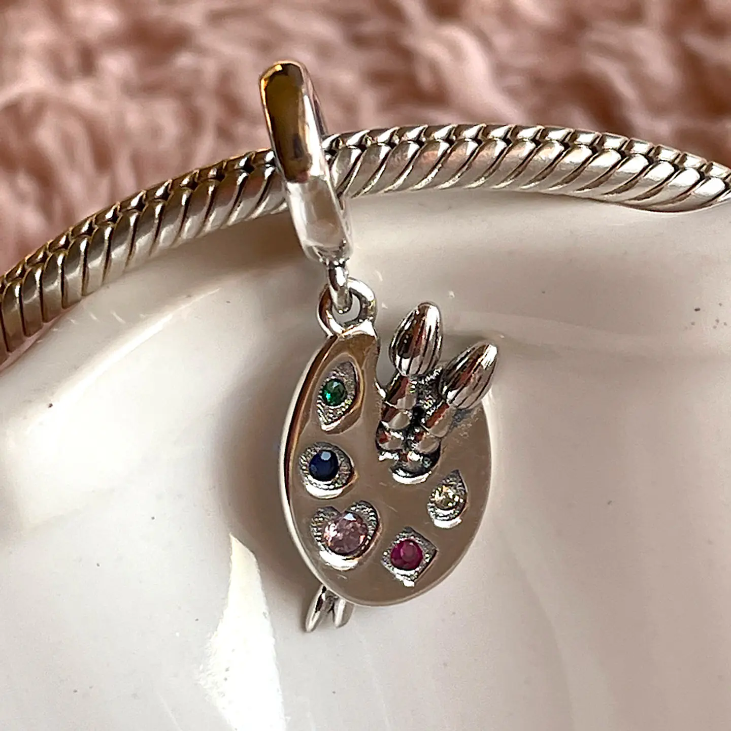 Charm Paleta de Pintor Artista Plata 925 1