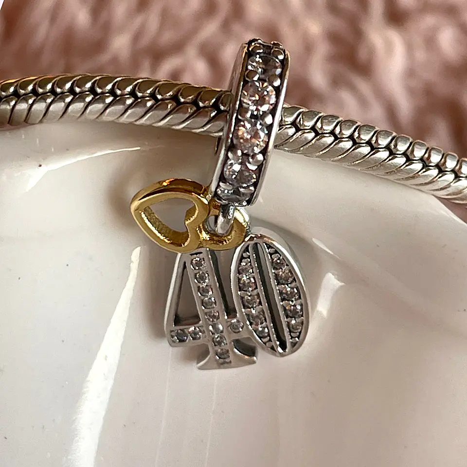 Charm número 40 Colgante Plata 925 1