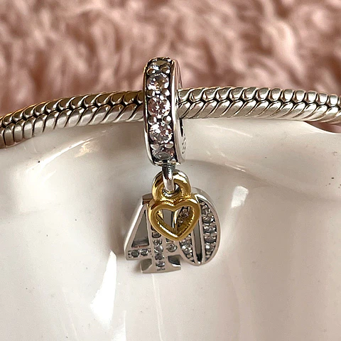 Charm número 40 Colgante Plata 925