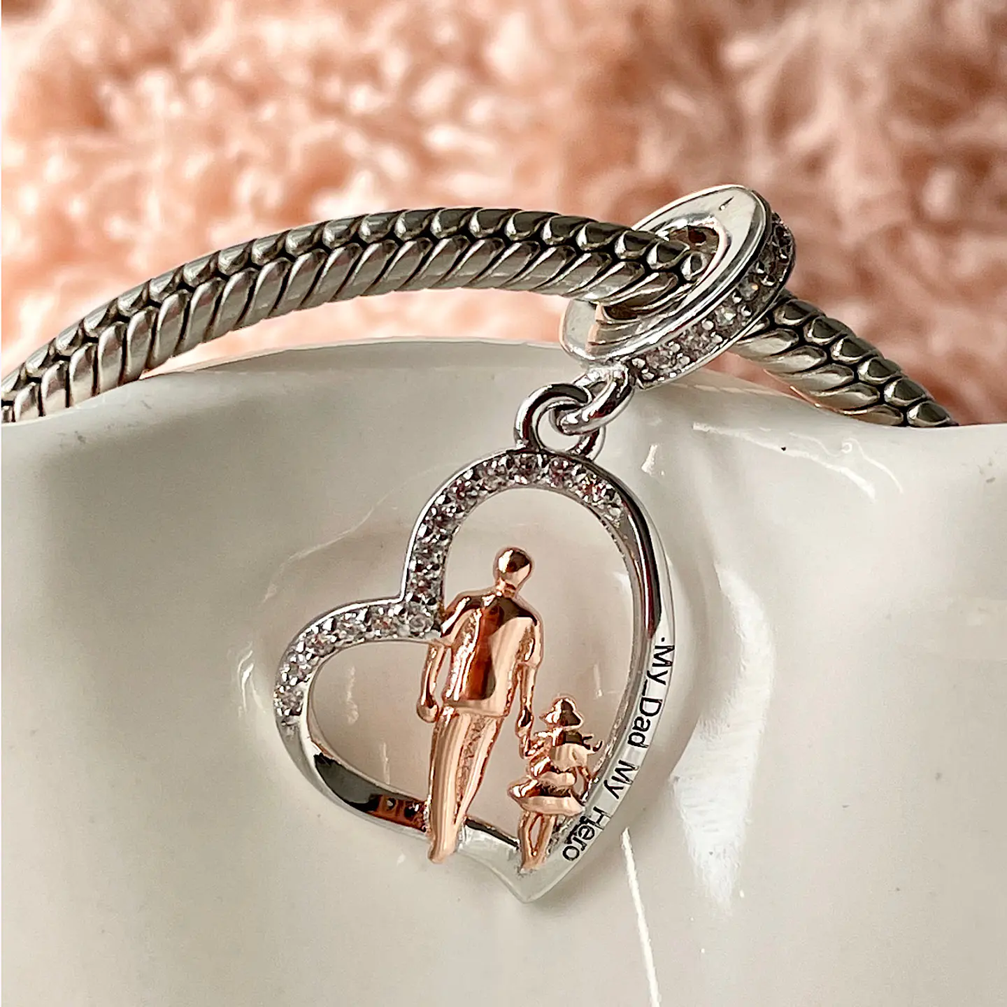 Charm Mi Papá mi Héroe, Plata 925 3