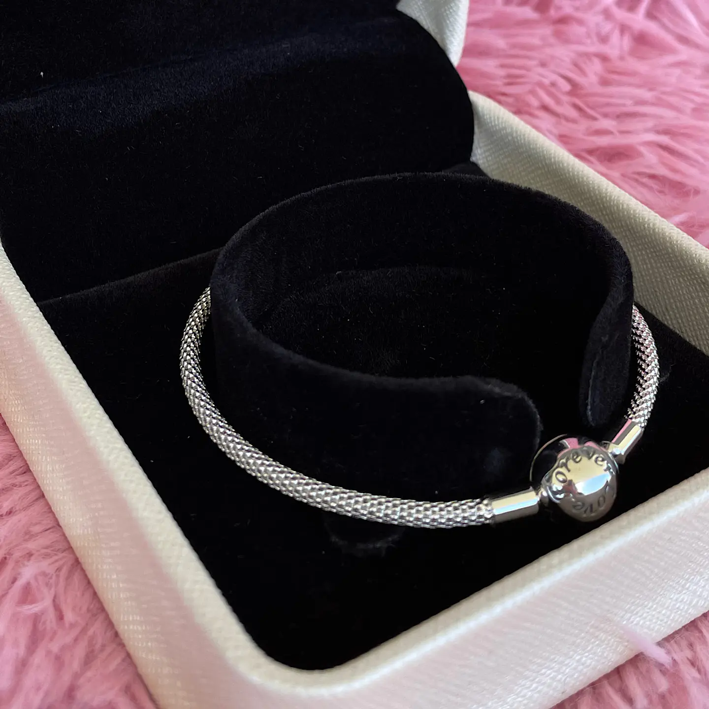 Pulsera Rígida Tejida Amor y Familia Plata 925 3