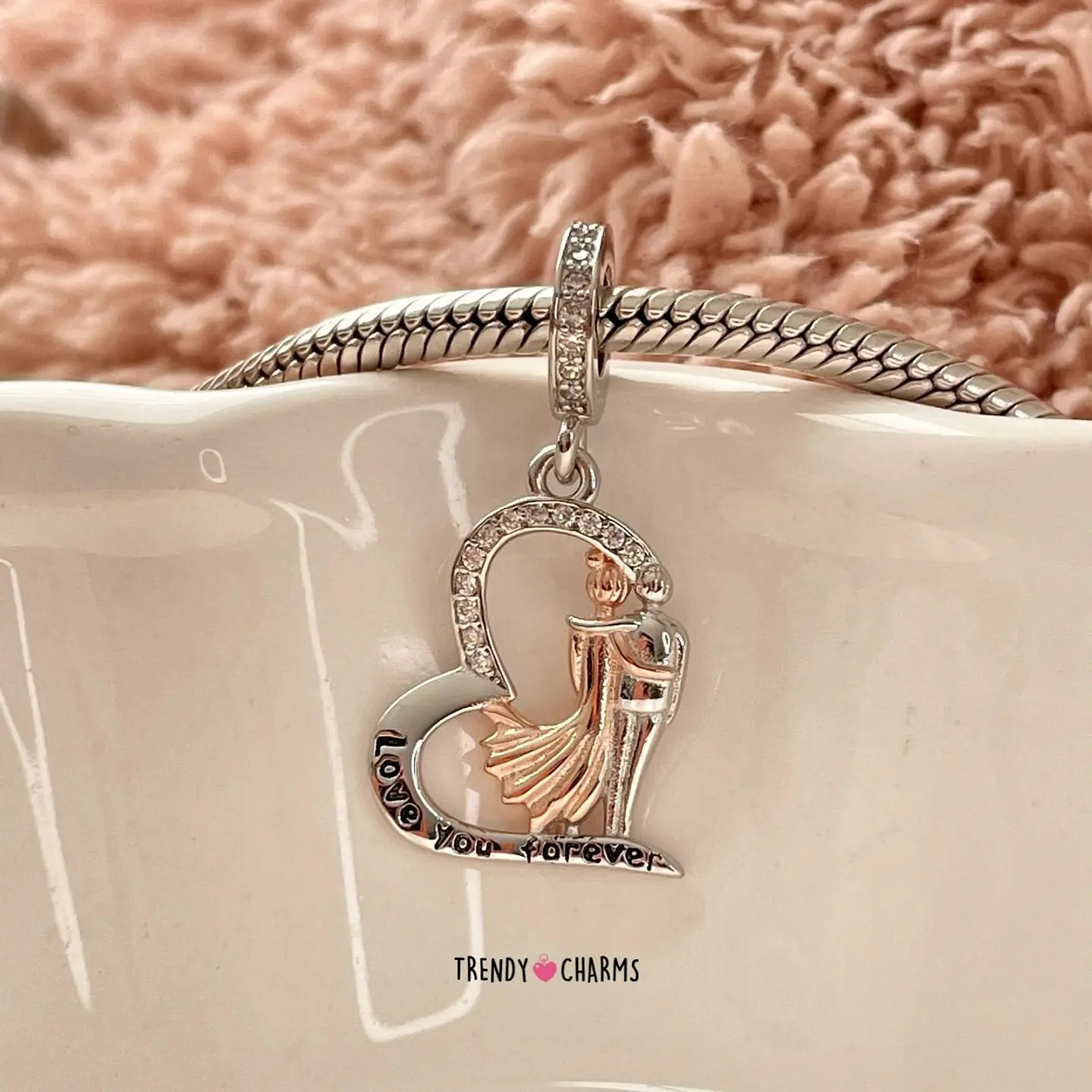 Charm Pareja Abrazada Colgante, Plata 925 1
