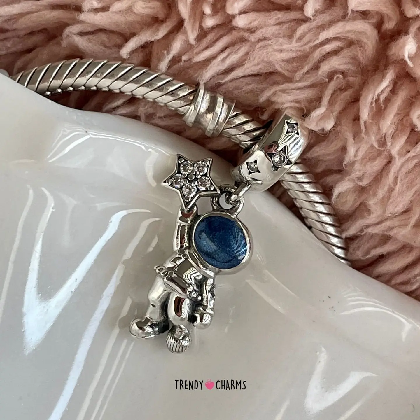 Charm Astronauta Estrellado Plata 925 2