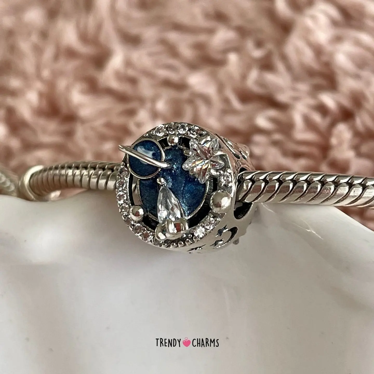 Charm Galaxia y Saturno Plata 925 1