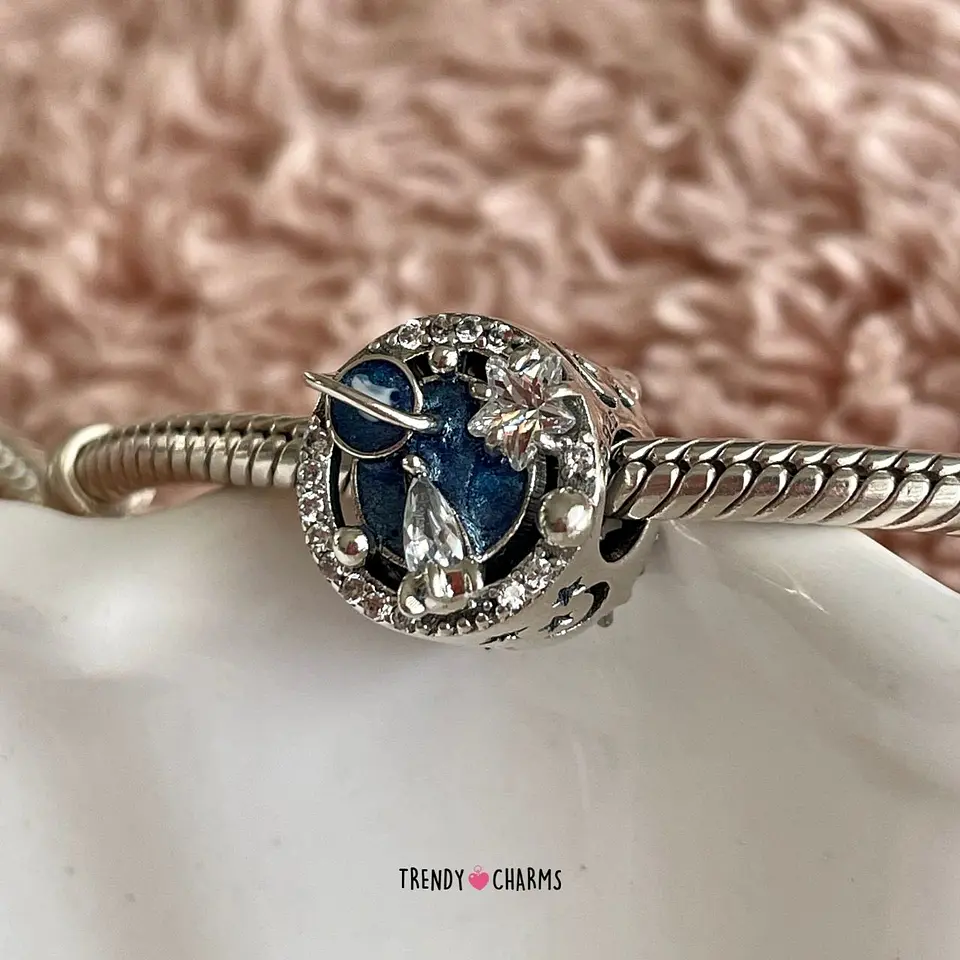 Charm Galaxia y Saturno Plata 925 1