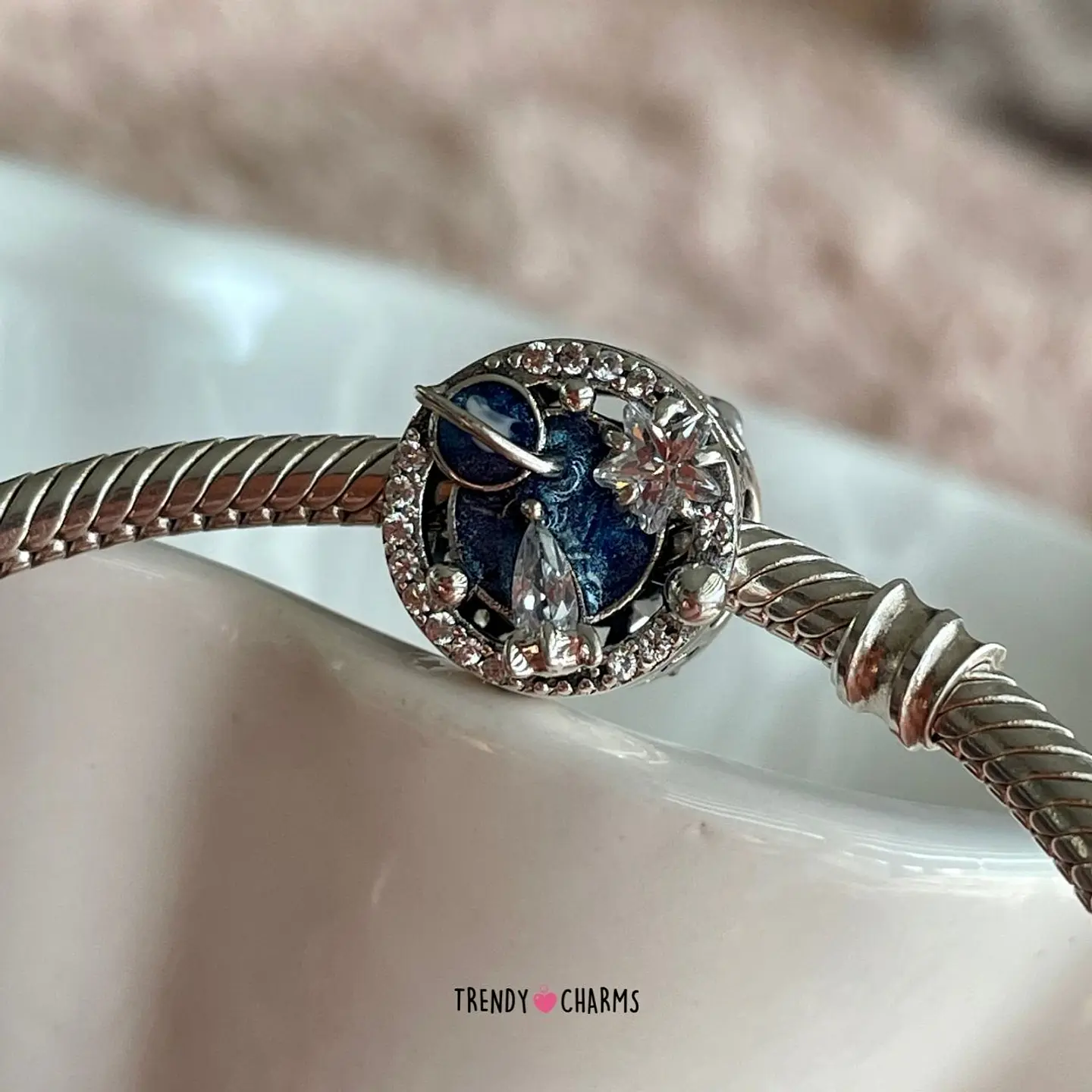 Charm Galaxia y Saturno Plata 925 2