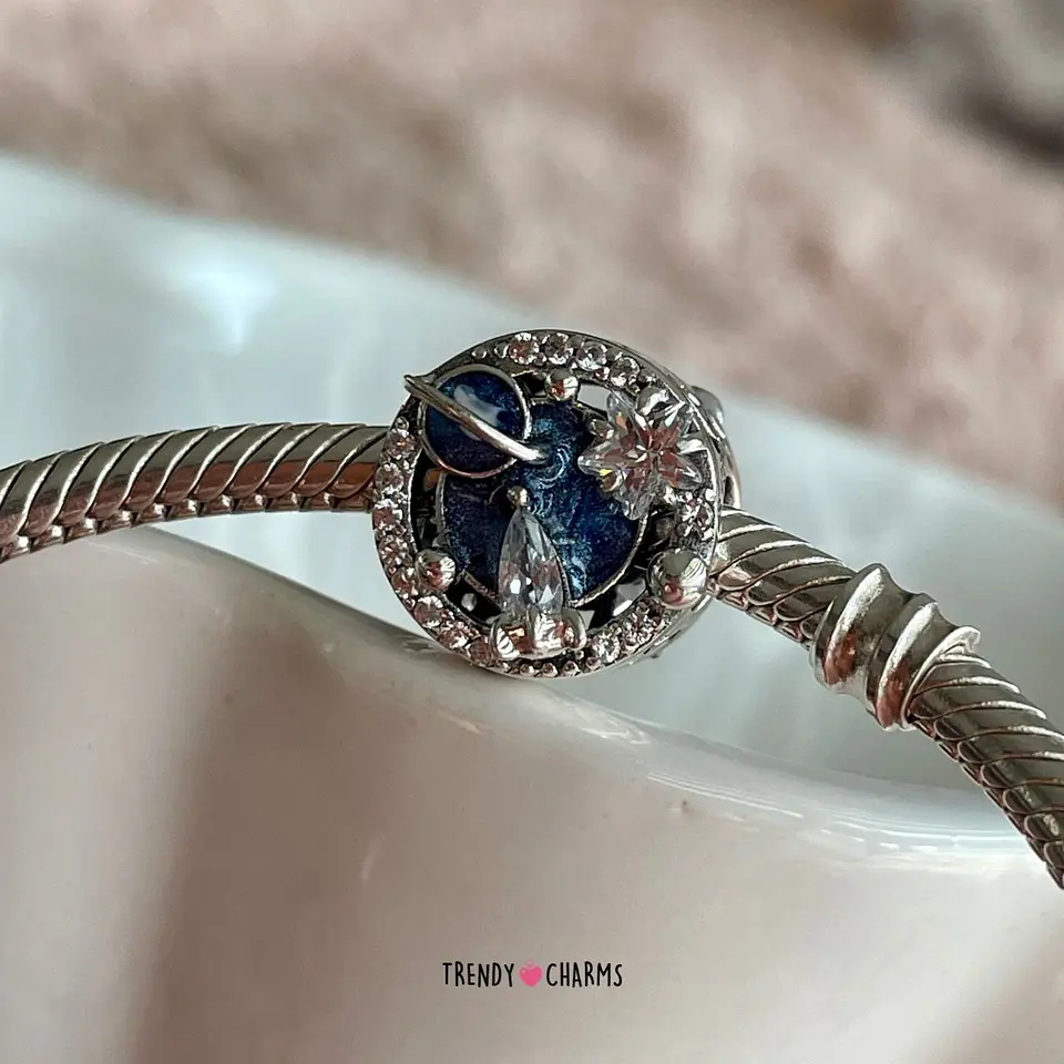 Charm Galaxia y Saturno Plata 925 2
