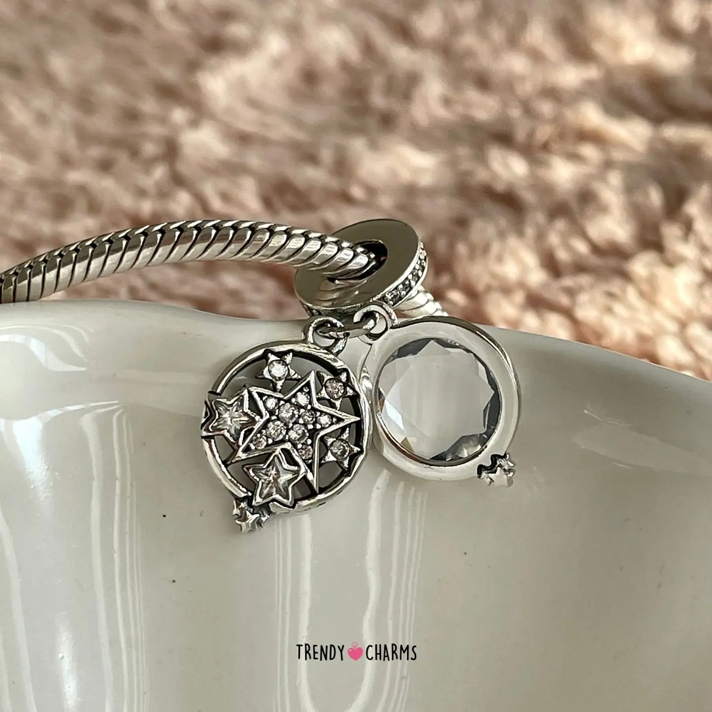 Charm Estrella Galáctica Resplandor Plata 925 3