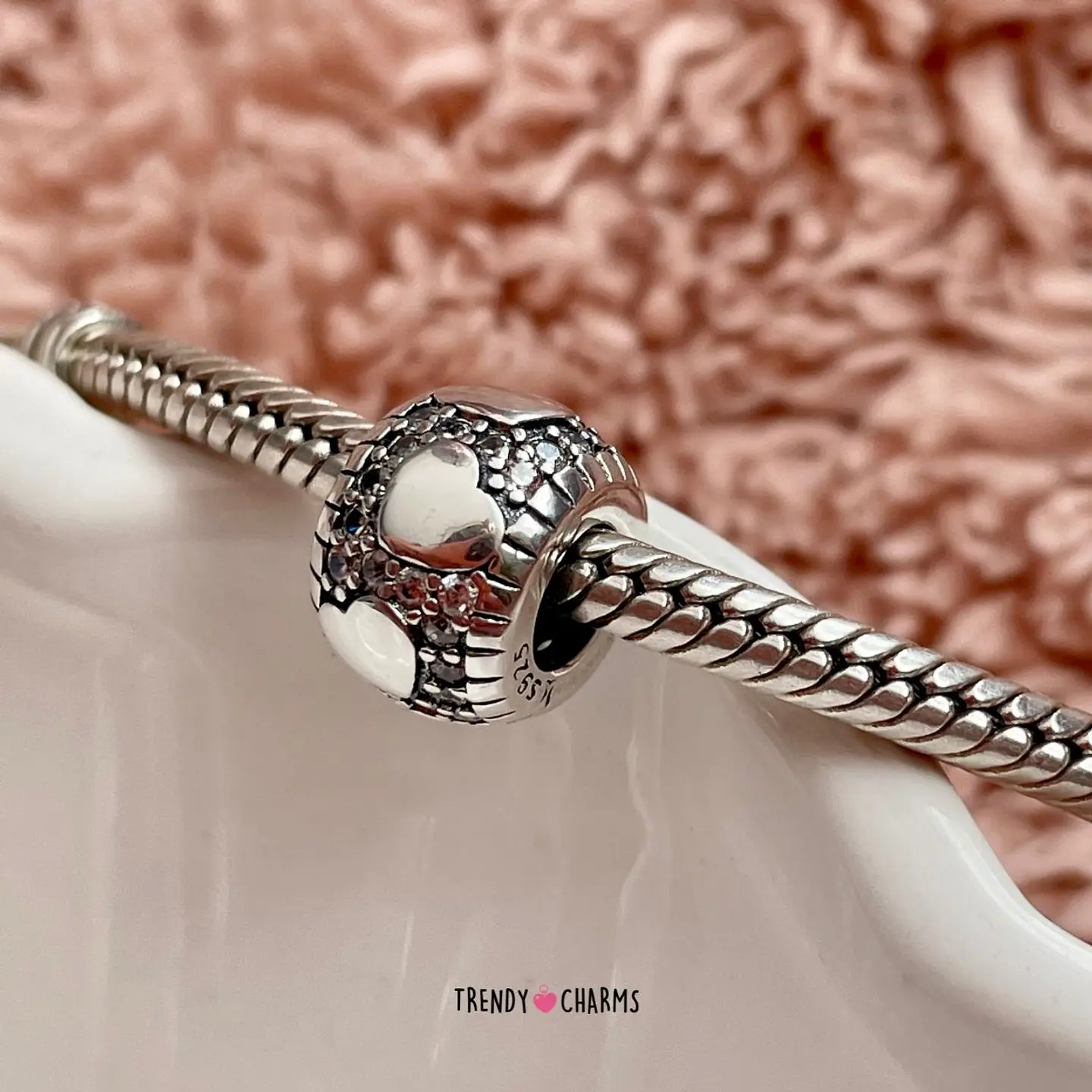 Separador Corazones y circones Plata 925 3
