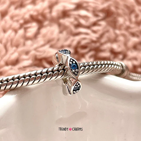 Separador ojos celestes Plata 925
