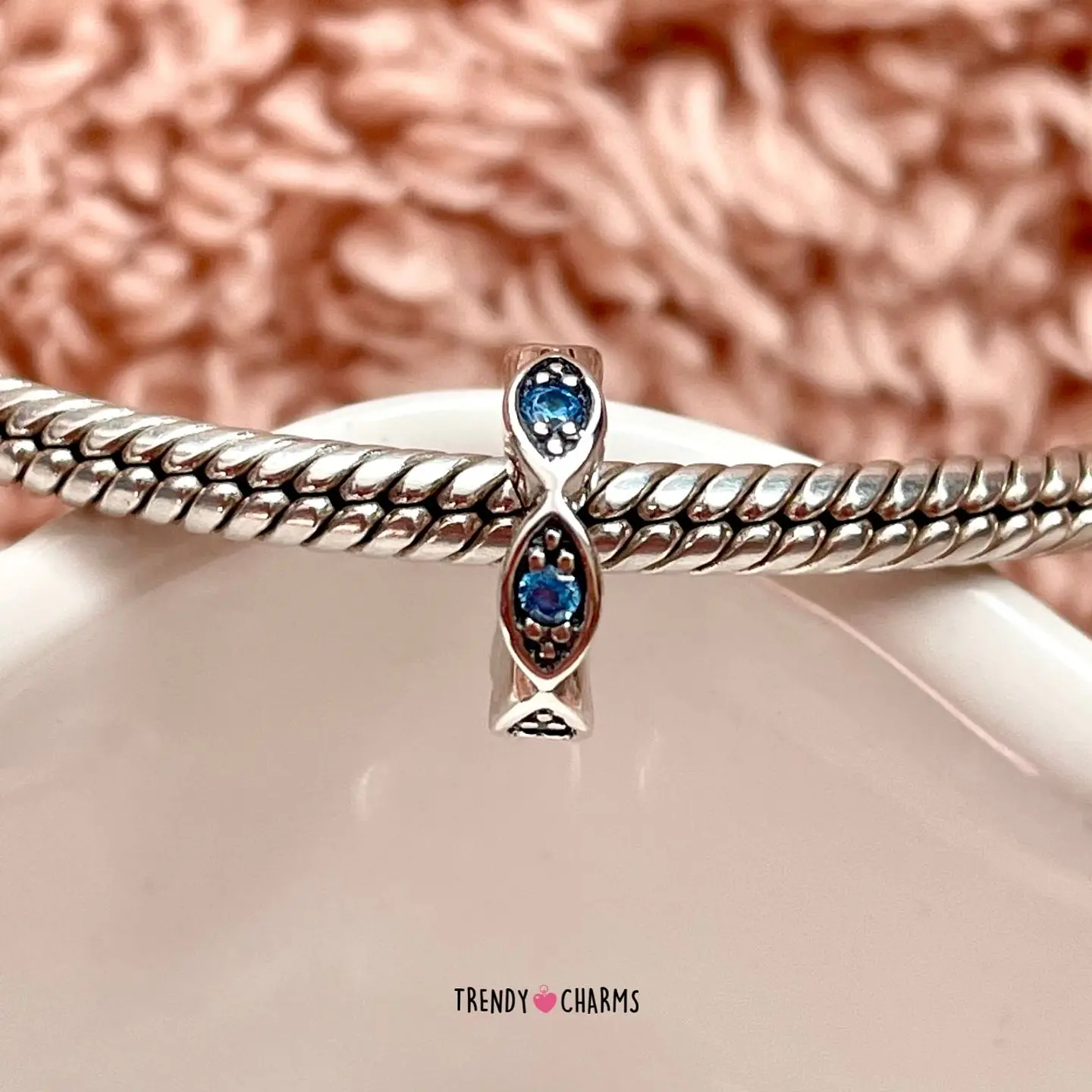 Separador ojos celestes Plata 925 3