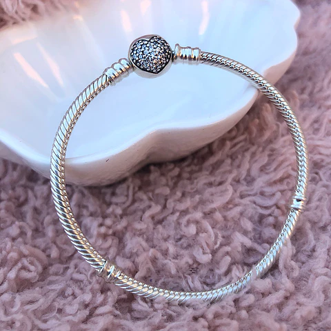 Pulsera semiflexible broche redondo plata 925