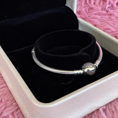 Pulsera semiflexible broche redondo plata 925