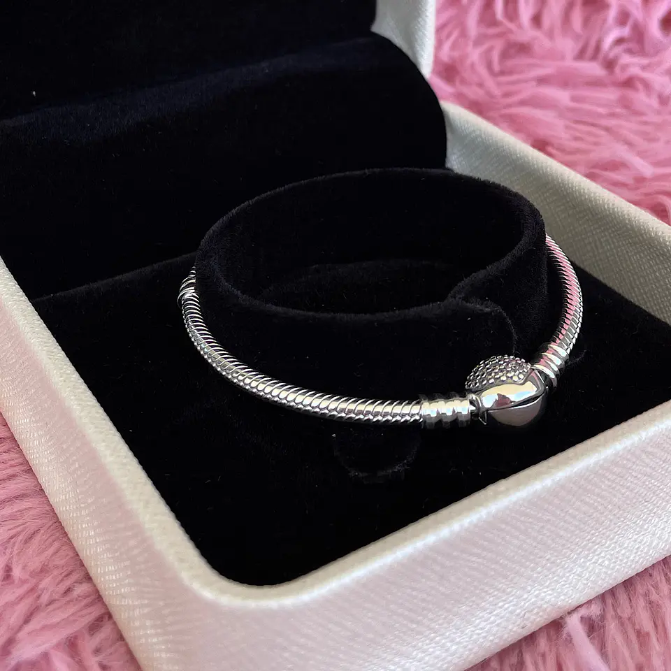 Pulsera semiflexible broche redondo plata 925 1