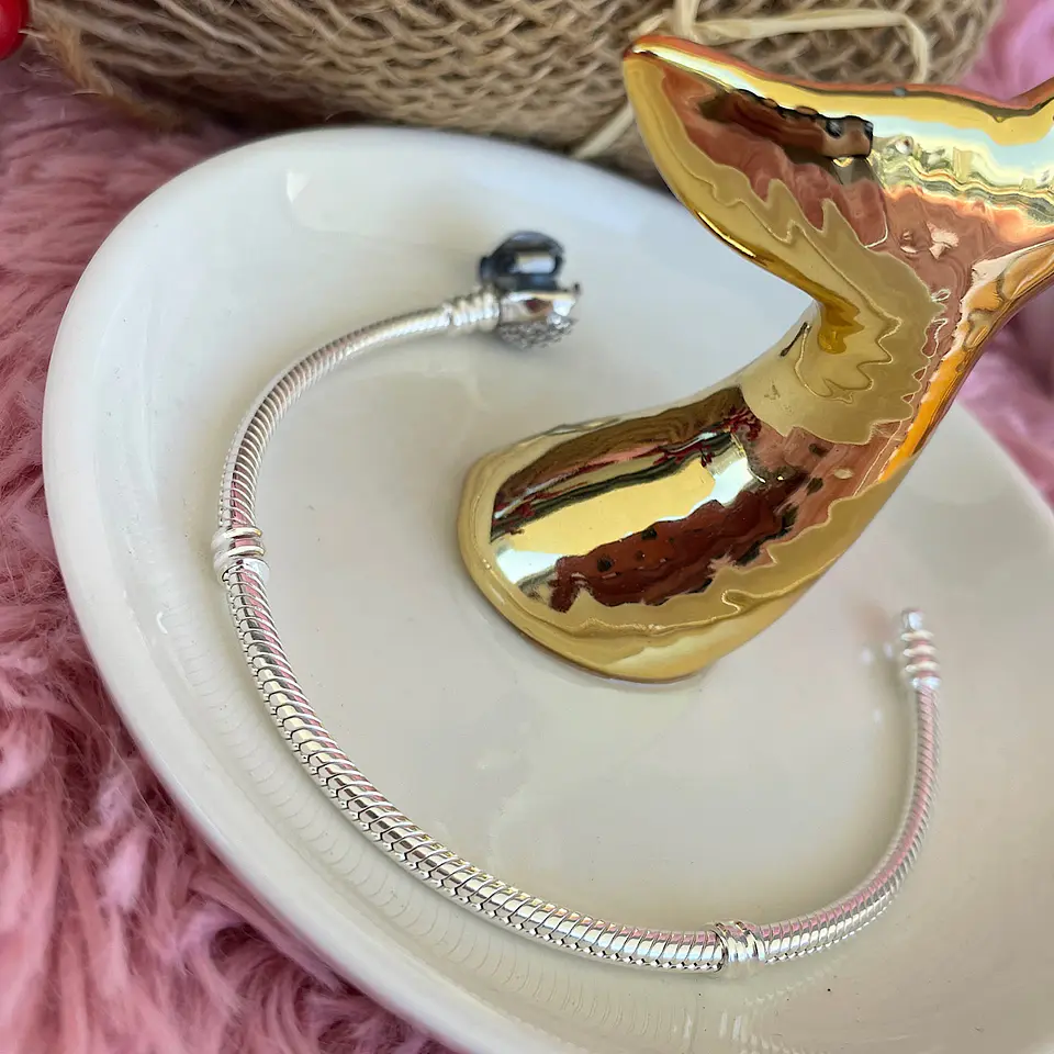 Pulsera semiflexible broche redondo plata 925 4