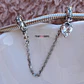Cadena de Seguridad Corazón Brillante Plata 925 - Miniatura 2