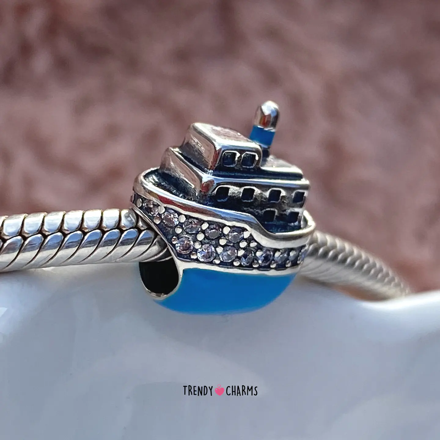 Charm Crucero Azul Plata 925 3