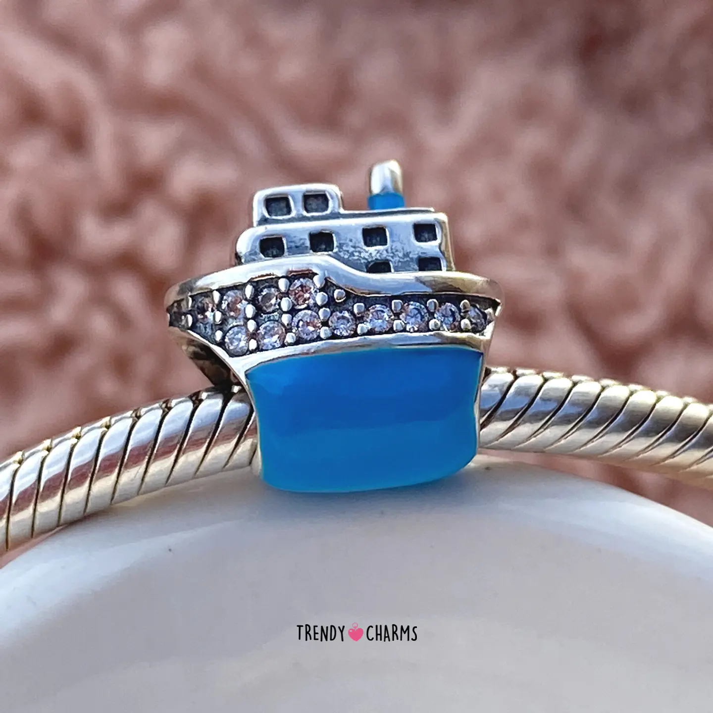 Charm Crucero Azul Plata 925 1