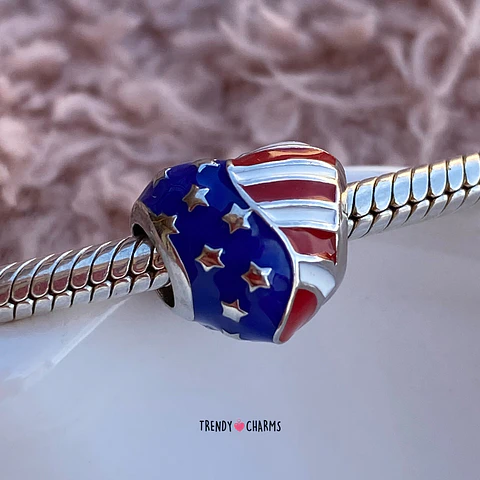 Charm Corazón EEUU Plata 925