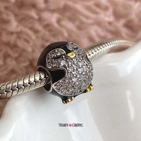Charm Pingüino Enamorado Plata 925
