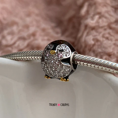 Charm Pingüino Enamorado Plata 925
