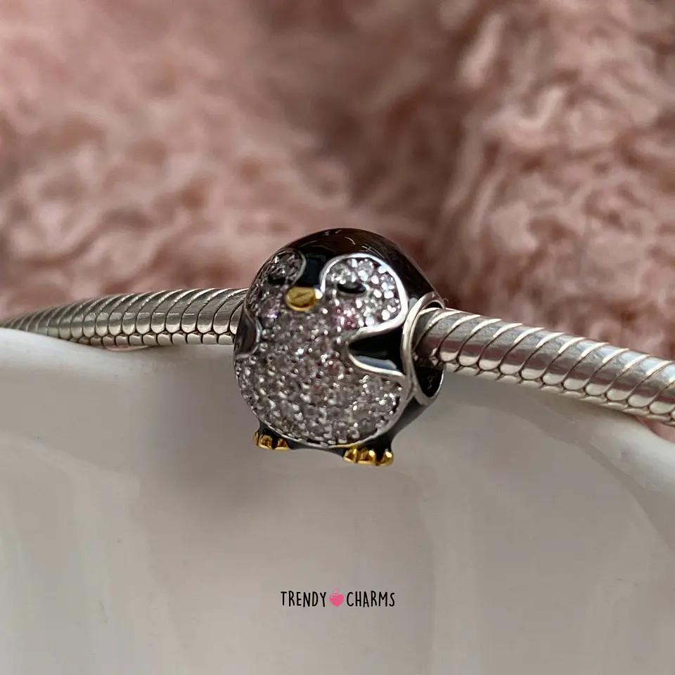 Charm Pingüino Enamorado Plata 925 2