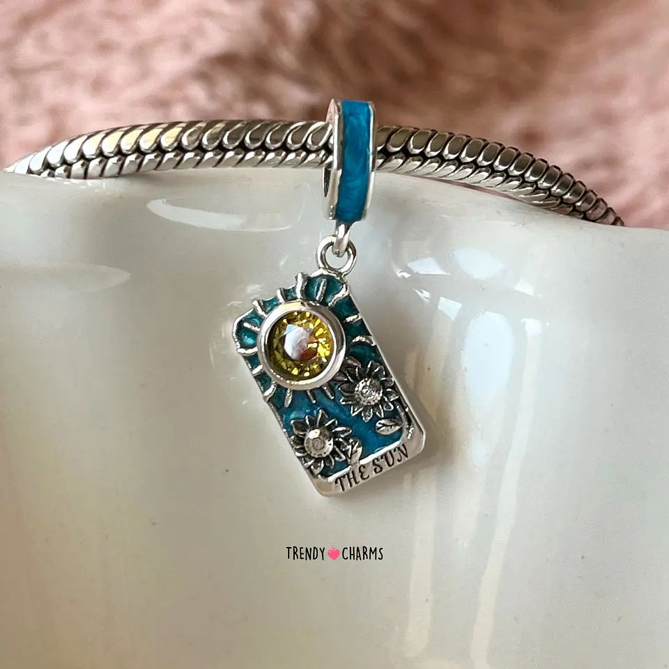 Charm Carta Tarot Sol y Luna Protectora Plata 925 1
