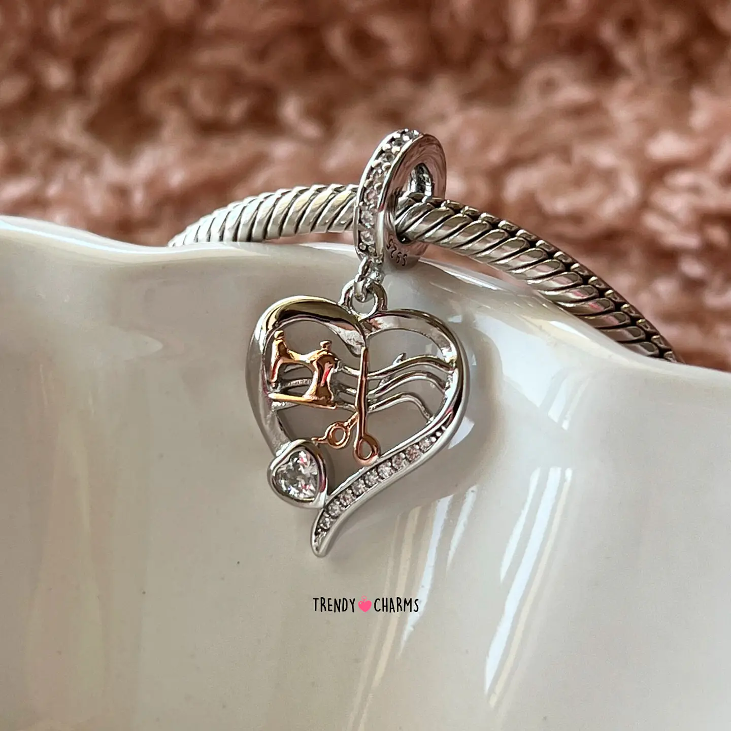 Charm Diseñadora de Moda Plata 925 2