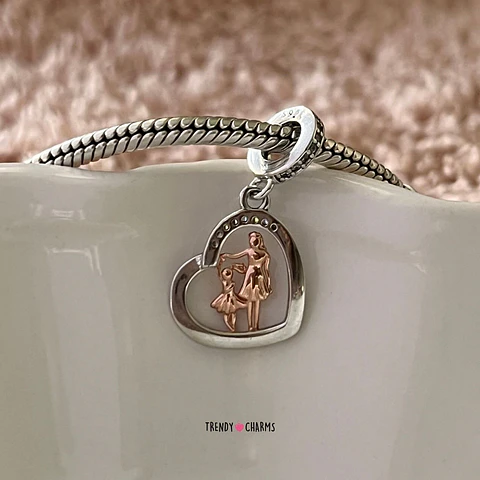 Charm Madre e Hija Amigas Por Siempre Plata 925