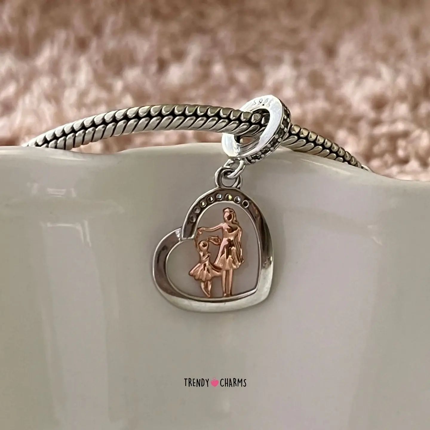 Charm Madre e Hija Amigas Por Siempre Plata 925 2
