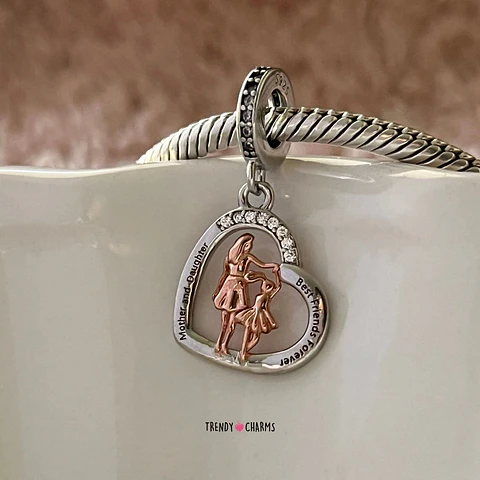 Charm Madre e Hija Amigas Por Siempre Plata 925