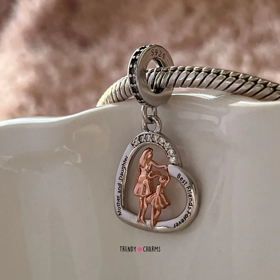 Charm Madre e Hija Amigas Por Siempre Plata 925 3