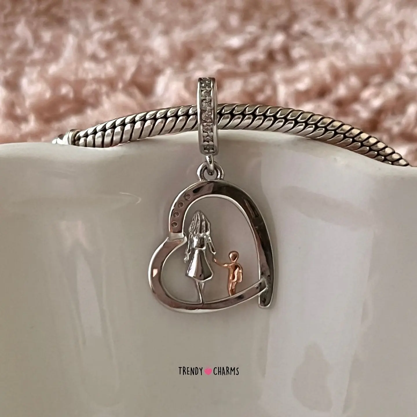 Charm Madre e Hijo Juntos Por Siempre Plata 925 3