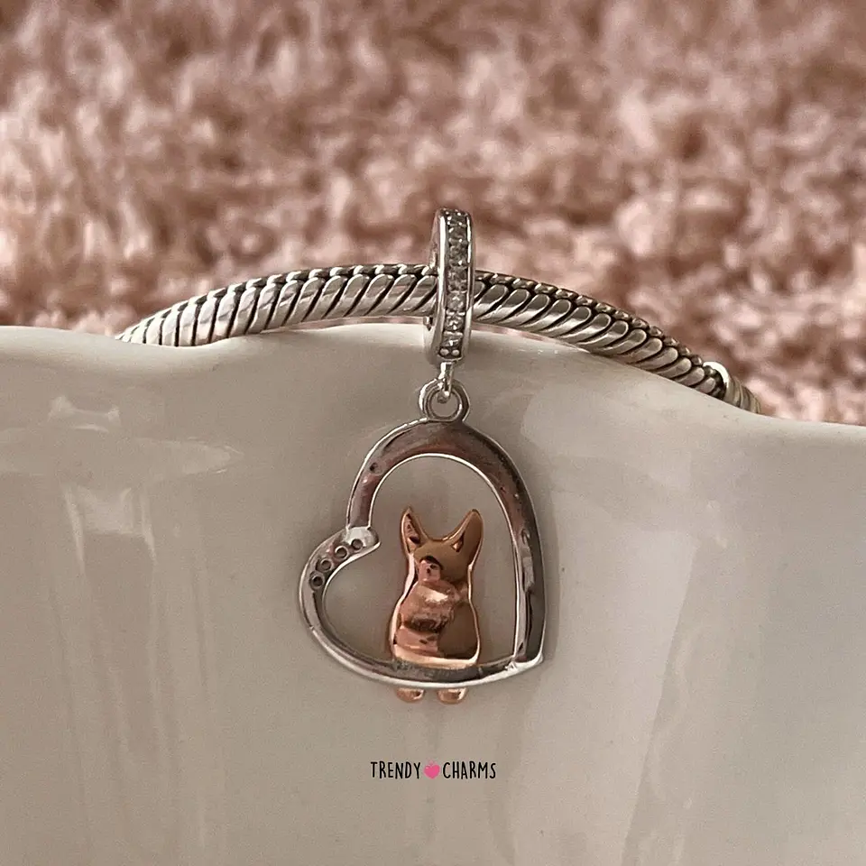 Charm Perro Pastor Alemán Te Amo Plata 925 3