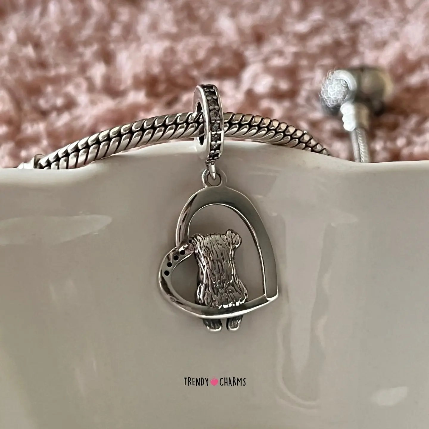 Charm Perro Schnauzer Te Amo, Plata 925 4