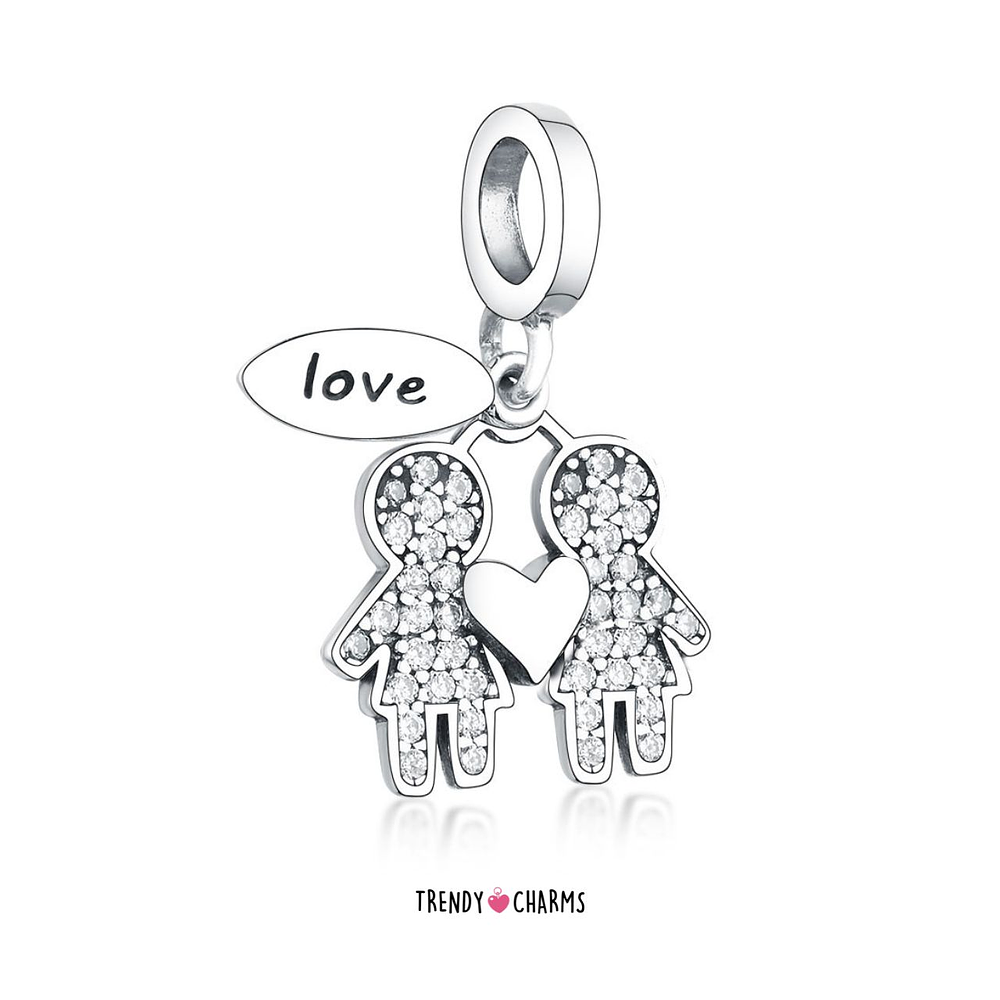 Charm Pareja Mujeres, Plata 925