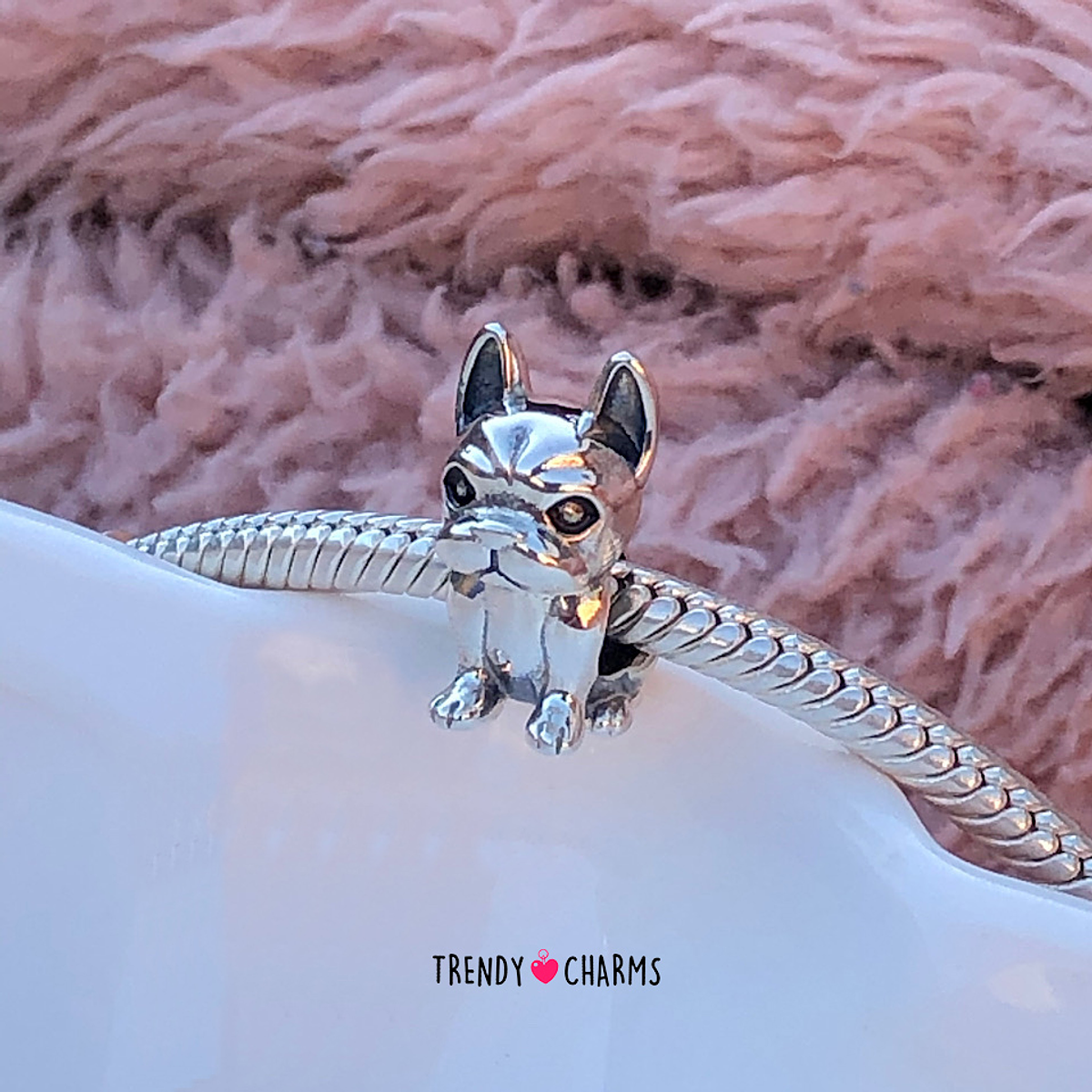 Charm perros y mascotas Bulldog Francés, Plata 925