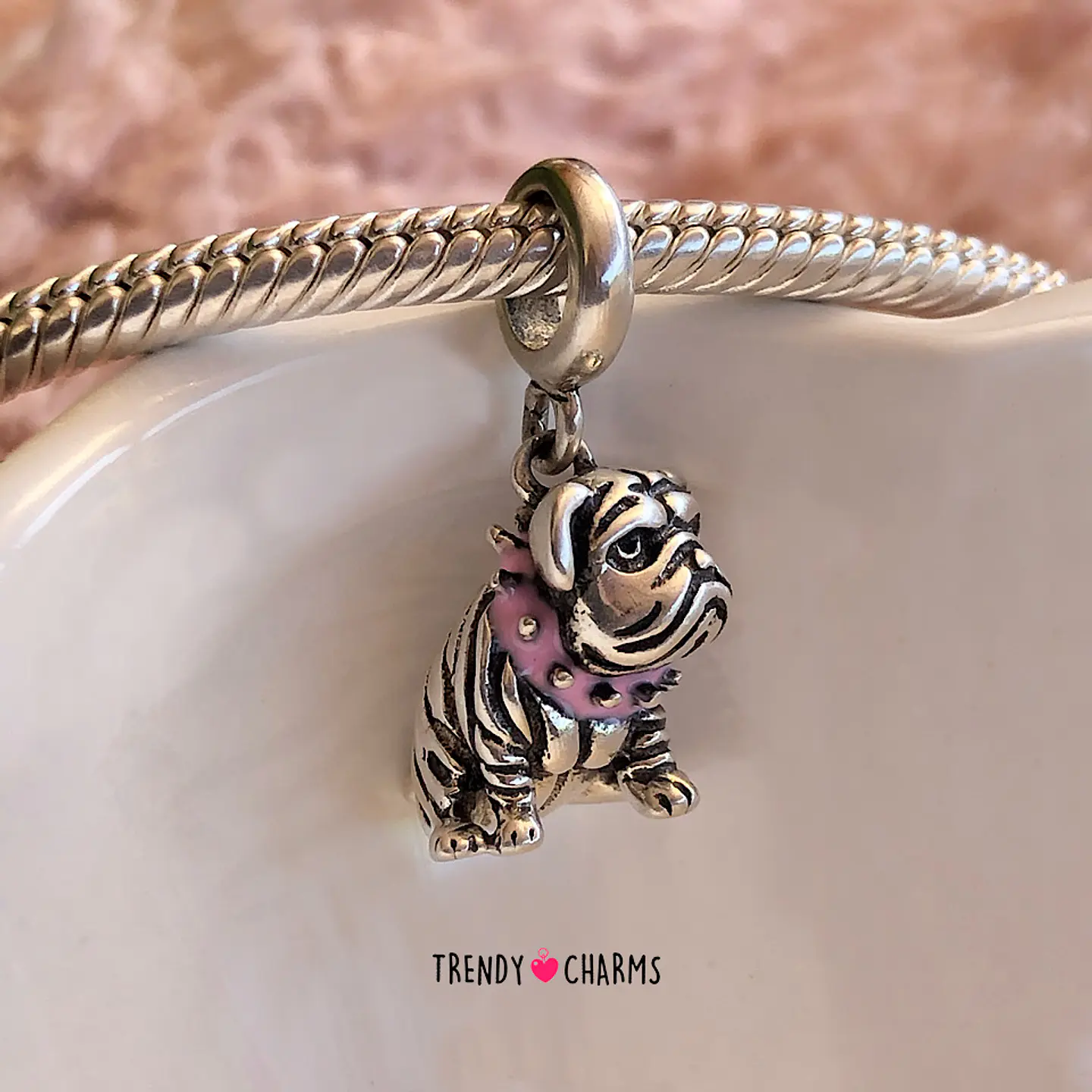 Charm Bulldog Inglés Plata 925 2