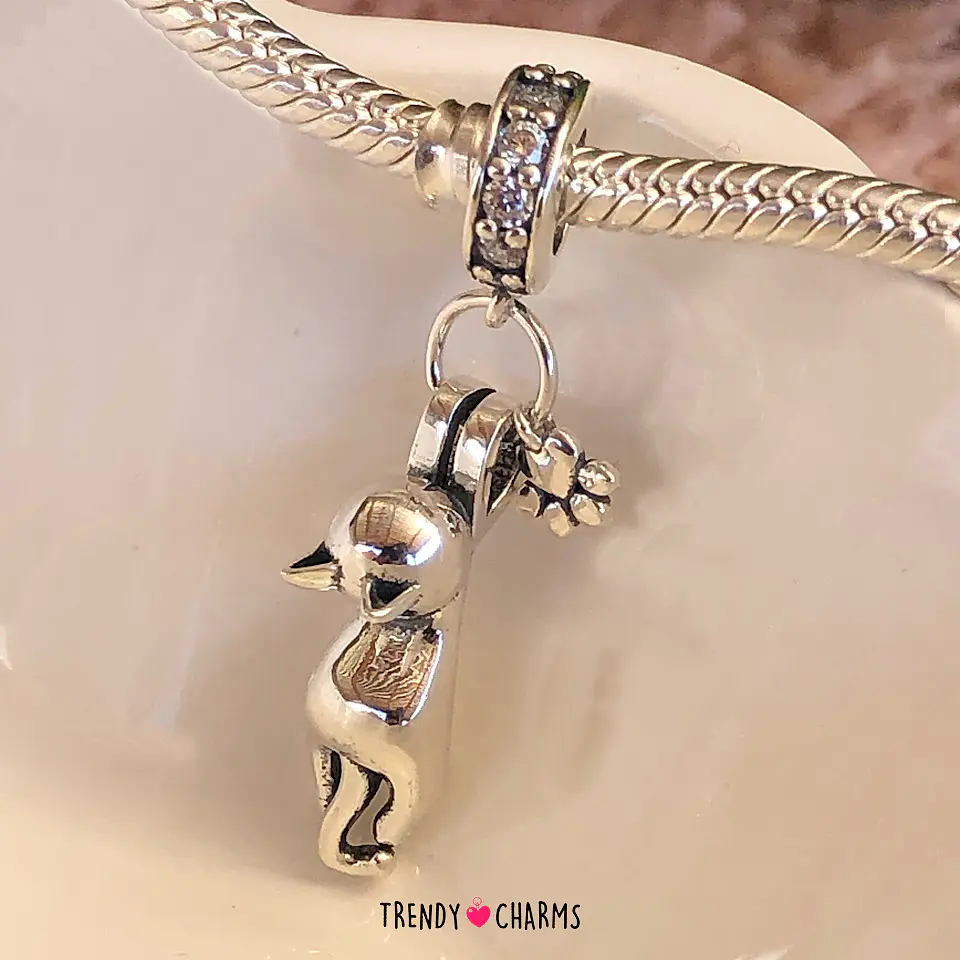 Charm Gatito colgando Plata 925 1