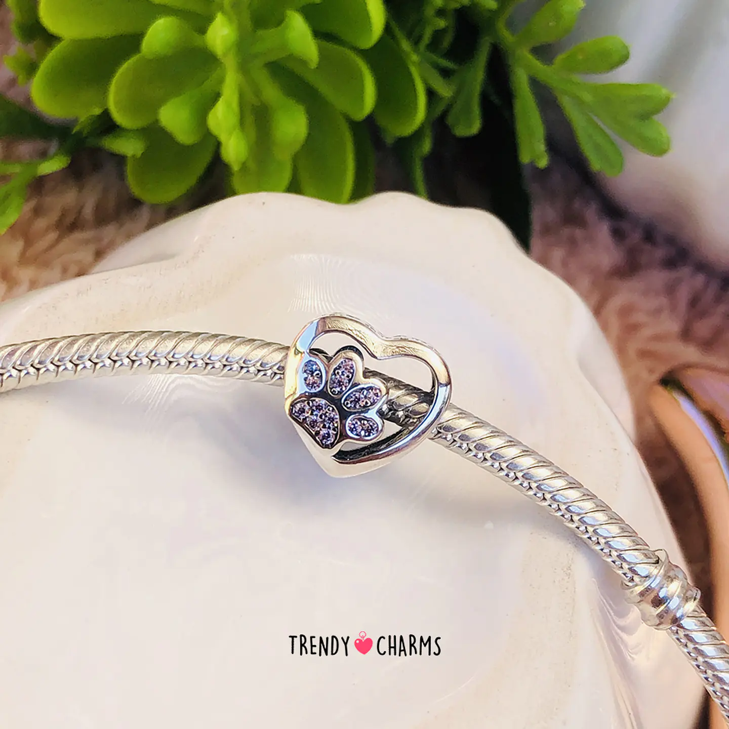 Charm Corazón Patita PET, Plata 925 2