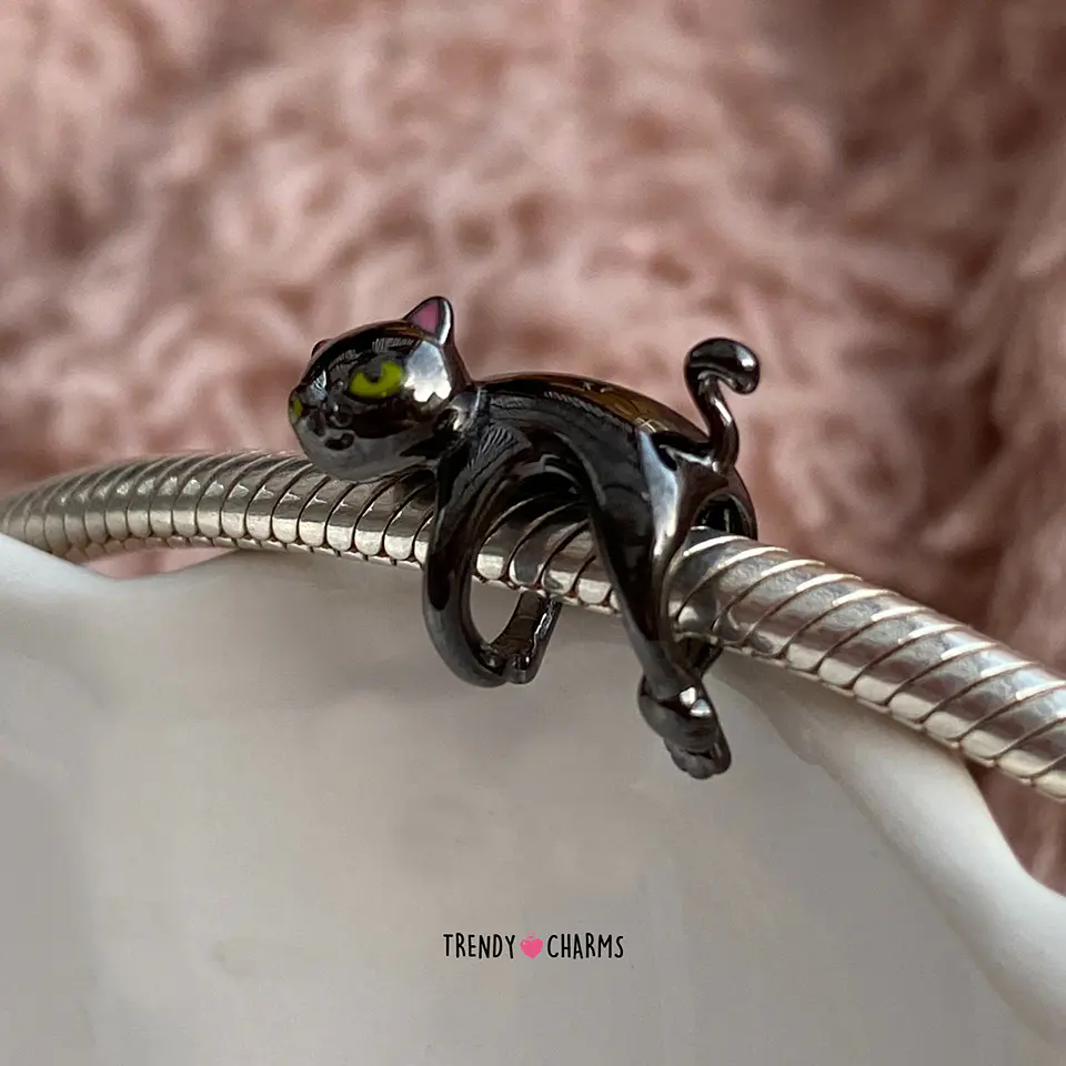 Charm Gato Negro de la Suerte Plata 925 1