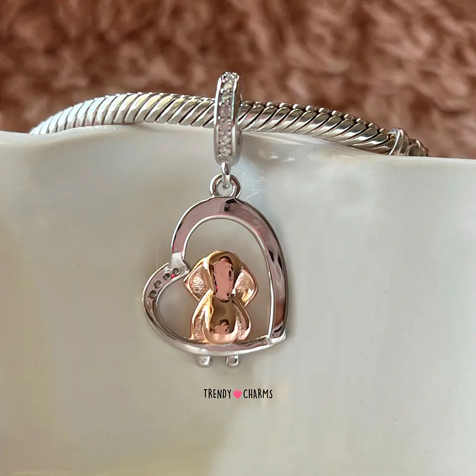Charm Perro Beagle Te amo Plata 925 3