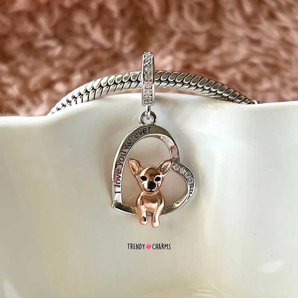 Charm Perro Chihuahua Te amo Plata 925 1