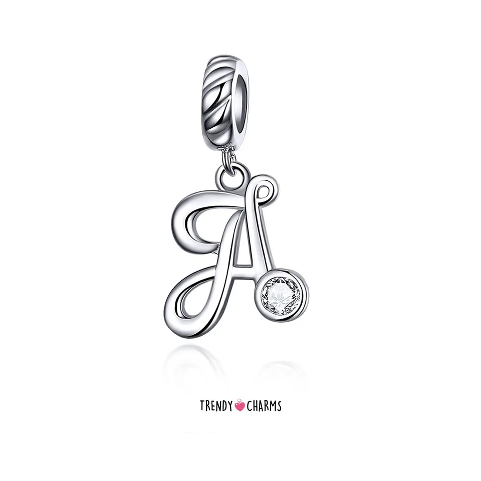 Charm Letra A Plata 925 3