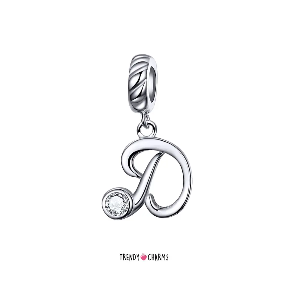 Charm Letra D Plata 925 3